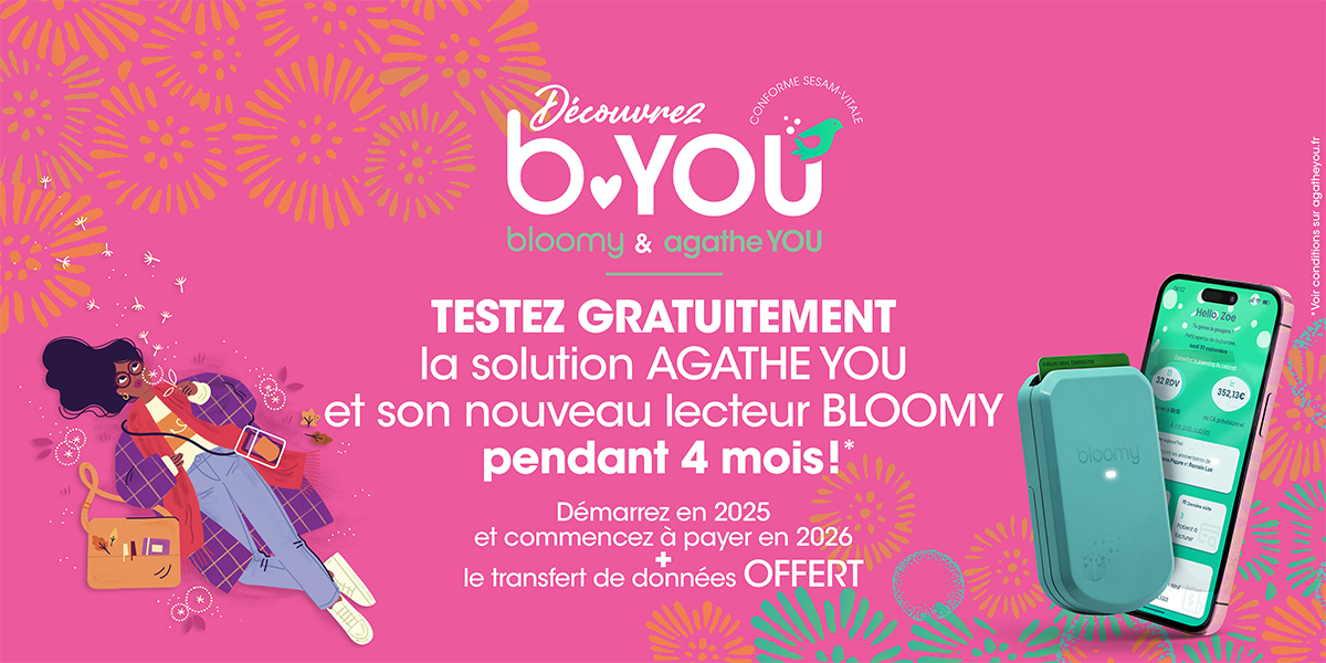 Testez gratuitement la solution Agathe YOU et son nouveau lecteur bloomy pendant 4 mois !*