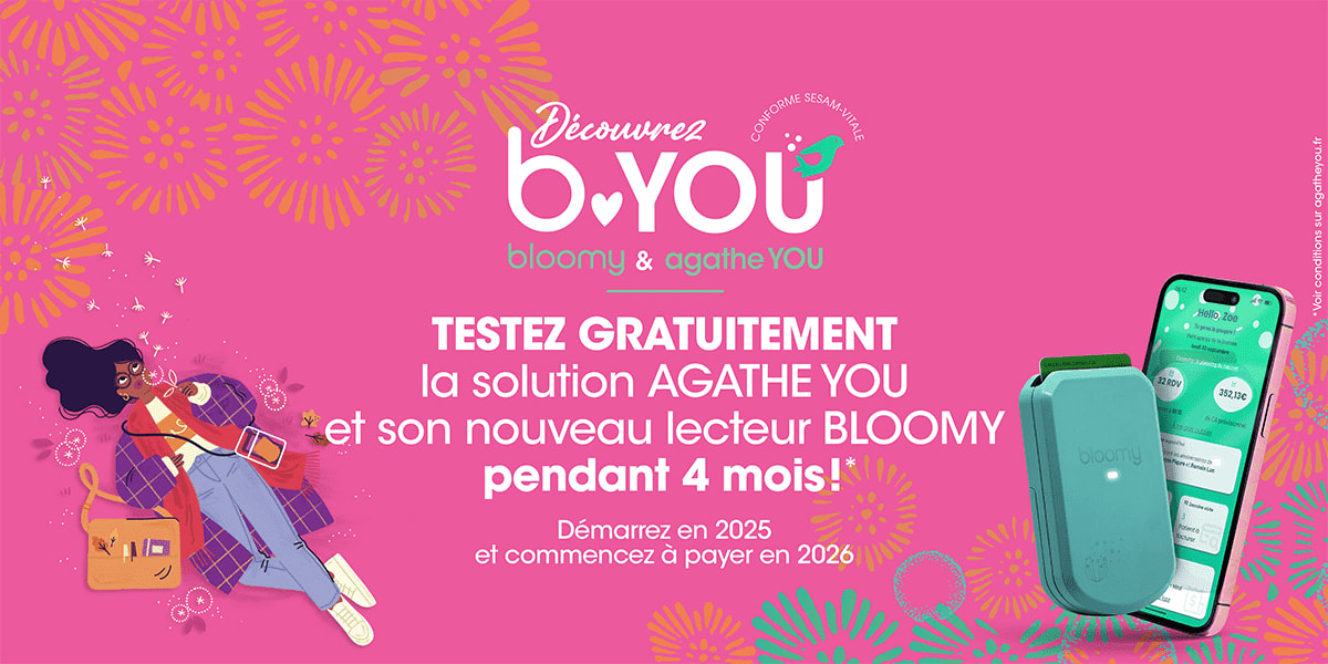 Testez gratuitement la solution Agathe YOU et son nouveau lecteur bloomy pendant 4 mois !*